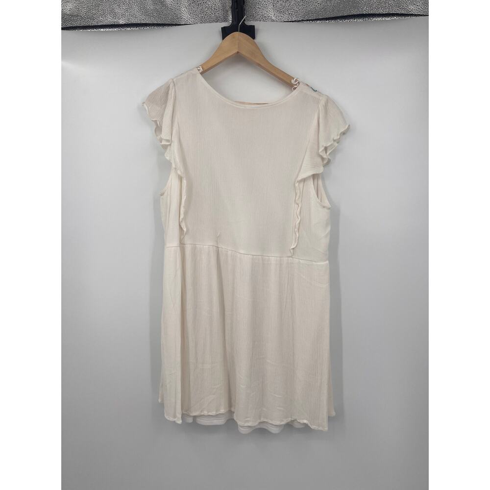 Savanah Jane 1X Mini Dress White & Embroidered Flowers Summer Vacation Party - Picture 5 of 5